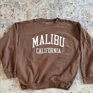 Brandy Melville Brown Crewneck Sweater Malibu California